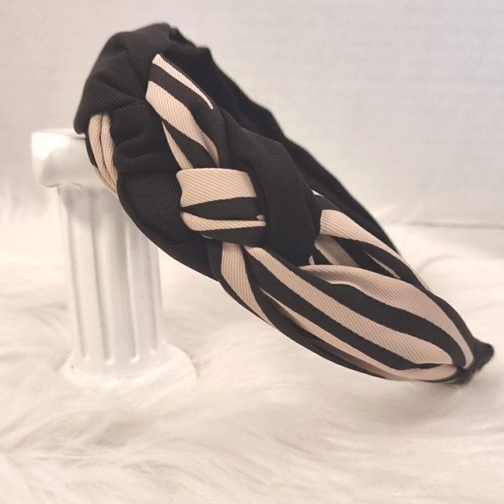 KHAKI BLACK TWIST NEUTRAL HEADBAND